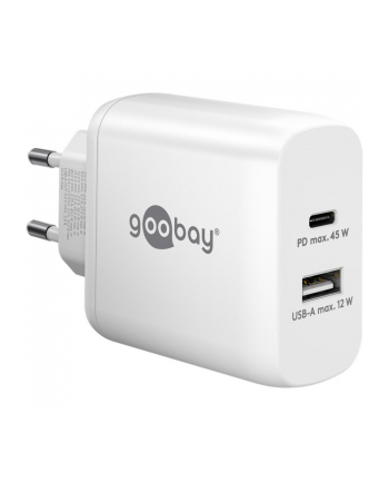 ŁADOWARKA USB-A USB-C 100-240V AC/5-20V DC 1.5-3A 45W BIAŁA 65412 GOOBAY