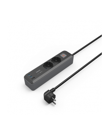 Hama 2Gn Schuco 3xUSB C/A PD 65W 1,4m czarny (223188)