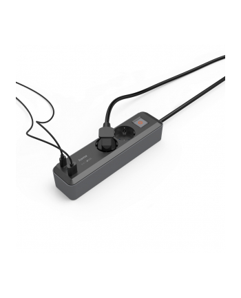 Hama 2Gn Schuco 3xUSB C/A PD 65W 1,4m czarny (223188)