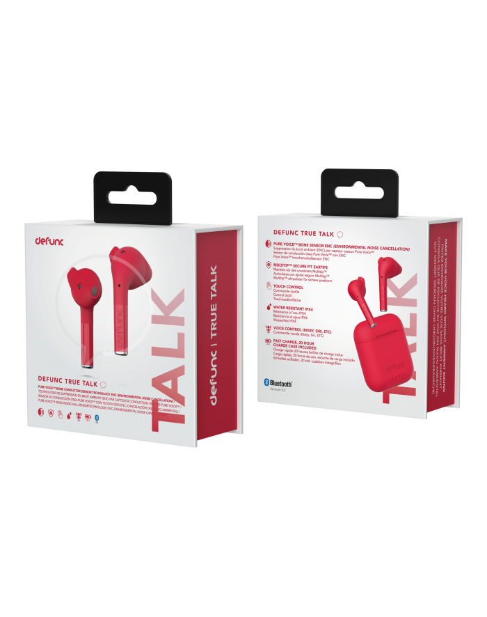 Defunc Earbuds True Talk Built-In Microphone Red (D4313) główny