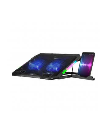 Podstawka chłodząca Defender NS-502 laptop notebook 15.6-17.3'' 2xUSB 2 fans podświetlenie RGB + uchwyt smartfon