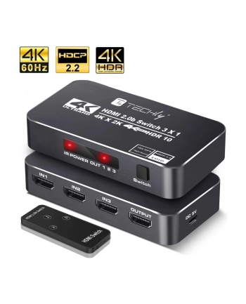 TECHLY Przełącznik HDMI 2.0b 3w1 4K HDR HDCP2.2 z pilotem nr 2