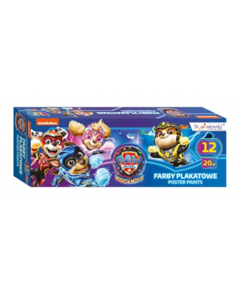 majewski Farby plakatowe 12 kolorów 20 ml Psi Patrol PAW PATROL