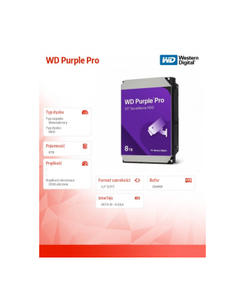 western digital Dysk twardy WD Purple Pro 8TB 3,5 256MB SATAIII/72000rpm