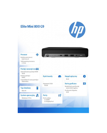 hp inc. Desktop Elite Mini 800 G9 i5-13600 512GB/16GB/W11P 5M9T5EA