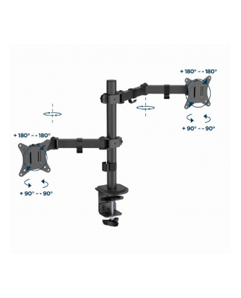 gembird Ramię biurkowe na 2 monitory 17-32 cale 9kg