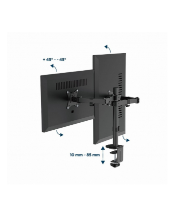 gembird Ramię biurkowe na 2 monitory 17-32 cale 9kg