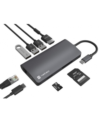 natec Multiport Adapter Fowler 2 V2 USB-C->HUB USB 3.0 3X, HDMI4K