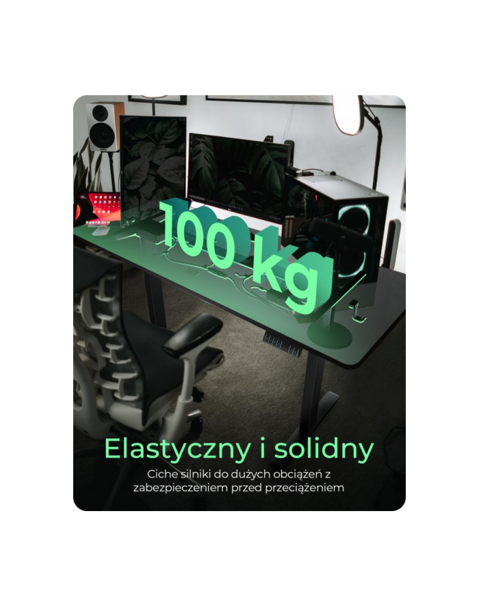 icybox Biurko elektrycznie regulowane z blatem IB-EW122B-TT 140x70 cm do siedzenia i stania główny