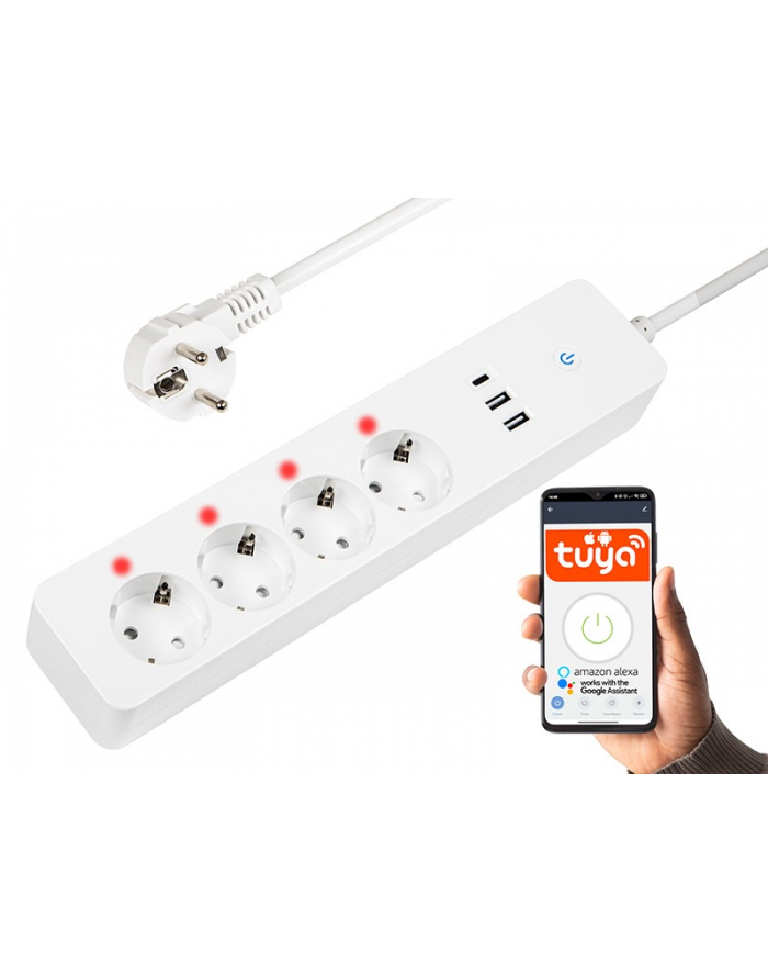 blow Inteligentna listwa zasilająca 1,5m 2xUSB+USB-C WiFi Tuya główny