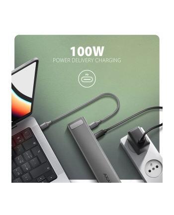 no name Koncentrator wieloportowy AXAGON HMC-10HLS, 4x USB-A i 2x USB-C, HDMI 4K/60Hz, RJ-45, SD/microSD, PD 100W