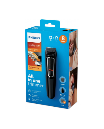 Philips | MG3730/15 | Trymer do twarzy i włosów 8 w 1 | Bezprzewodowy | Liczba stopni długości | Czarny