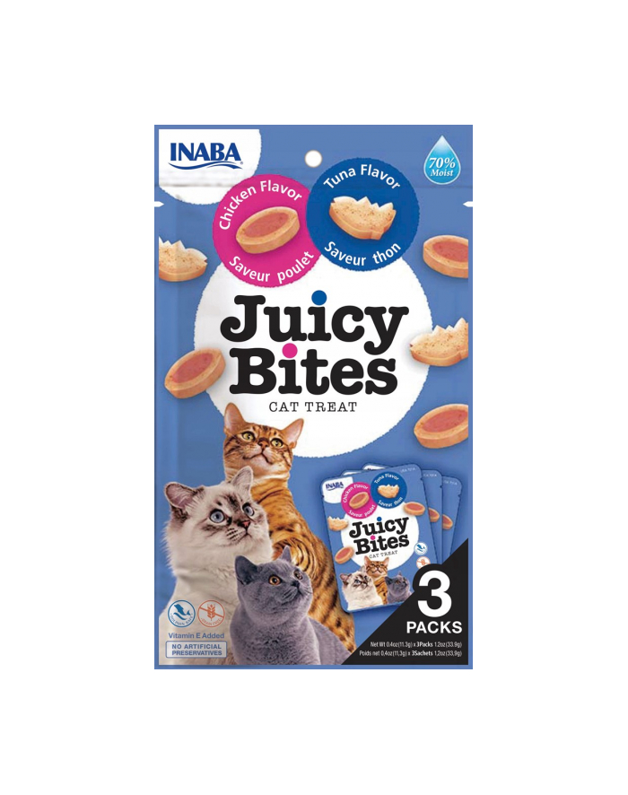 INABA CAT JUICY BITES kurczak i tunczyk - przysmak dla kota 3 x 11 g główny