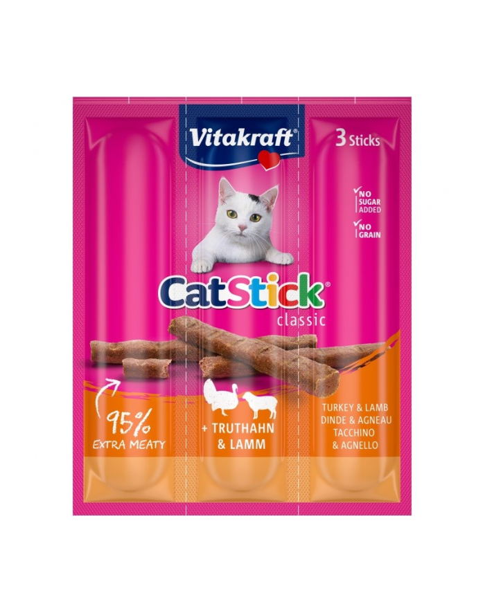 VITAKRAFT CAT STICK MINI 3szt indyk/jagnięcina przysmak dla kota główny