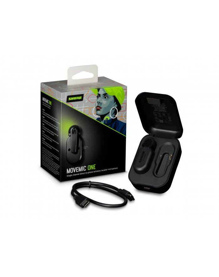 Shure MV-TWO-KIT-Z6 - Zestaw dwóch mikrofonów bezprzewodowych MoveMic MV-LAV, case ładujący, odbiornik główny