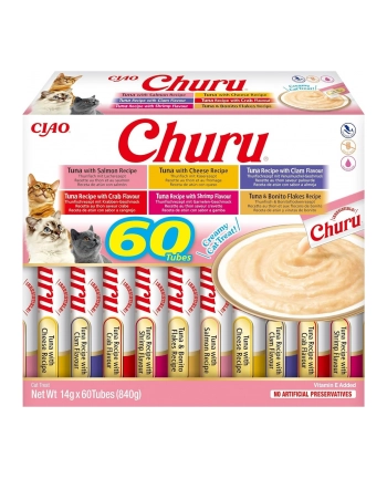 INABA CAT CHURU VARIETIES tuńczyk - przysmak dla kota 60 x 14 g nr 1