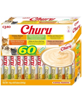 INABA CAT CHURU VARIETIES - kurczak - przysmak dla kota 60 x 14 g nr 1