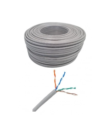 Kabel sieciowy skrętka LAN Netrack cat 5e UTP, szary, 50m , CCA nr 1
