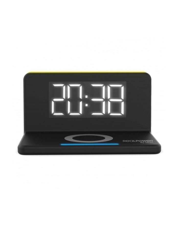 Realpower Chargeair Clock Cyfrowy Budzik Lampka Nocna Z Bezprzewodową Ładowarką Bezprzewodowa Ładowarka Qi 10 W Kompatybilna Z Iphone 14 13 12 Pro główny