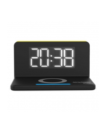 Realpower Chargeair Clock Cyfrowy Budzik Lampka Nocna Z Bezprzewodową Ładowarką Bezprzewodowa Ładowarka Qi 10 W Kompatybilna Z Iphone 14 13 12 Pro