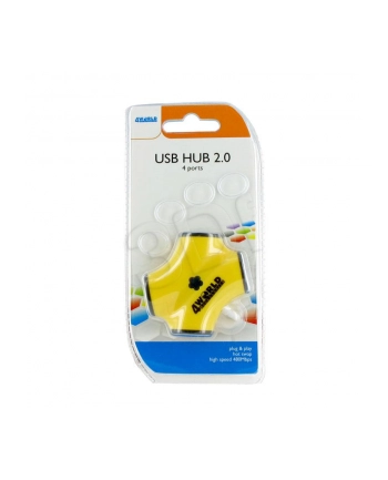 Hub USB 2.0 4porty zolty nr 1