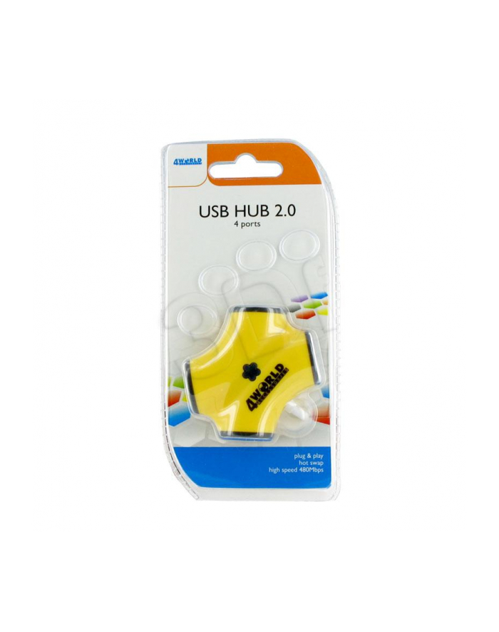 Hub USB 2.0 4porty zolty główny