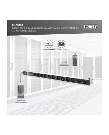 Digitus ZUB 1HE Aluminium PDU Rack Mount 50/60Hz (DN95435) nr 2