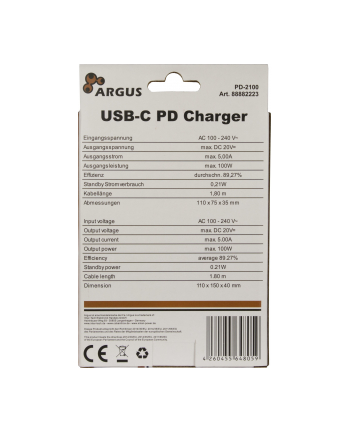 Inter-Tech Zasilacz do laptopa Argus PD-2100 USB Typ-C PD Ladegerät 1 (88882223)