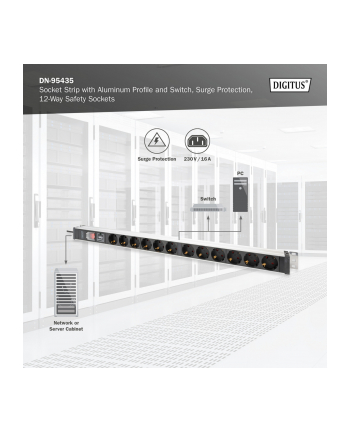 Digitus ZUB 1HE Aluminium PDU Rack Mount 50/60Hz (DN95435)