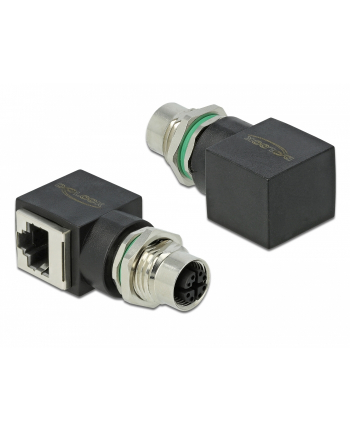 Delock Adapter Sieciowy M12 8 Pinów Xkodowany Gniazdo Do Gniazda Rj45