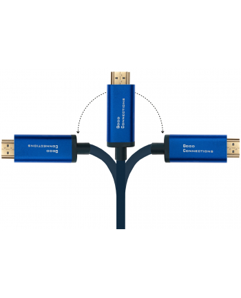 GOOD CONNECTIONS ® KABEL SMARTFLEX USB C DO HDMI 2.0B - 4K UHD @60HZ - PRZEWÓD MIEDZIANY, OBUDOWA ALUMINIOWA - WYSOKA ELASTYCZNOŚĆ - CIEMNONIEBIESKI -