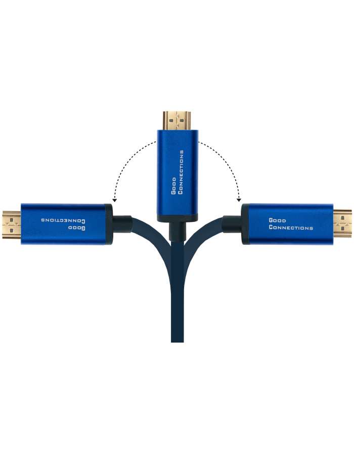 GOOD CONNECTIONS ® KABEL SMARTFLEX USB C DO HDMI 2.0B - 4K UHD @60HZ - PRZEWÓD MIEDZIANY, OBUDOWA ALUMINIOWA - WYSOKA ELASTYCZNOŚĆ - CIEMNONIEBIESKI - główny