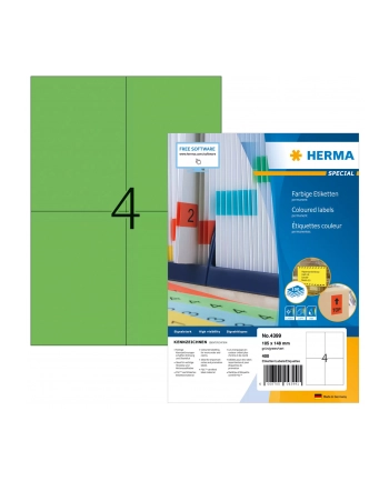 Herma Etykiety kolorowe 4399 A4 105 x 148mm papier matowy zielony 400 szt 4399 nr 2