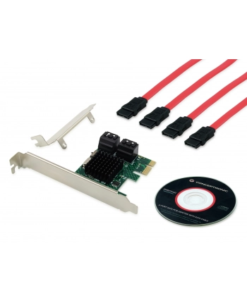 Conceptronic Kontroler SATA EMRICK 4-Port-SATA-PCIe-Adapter mit SATA-Kabel EMRICK03G PCIe nr 1