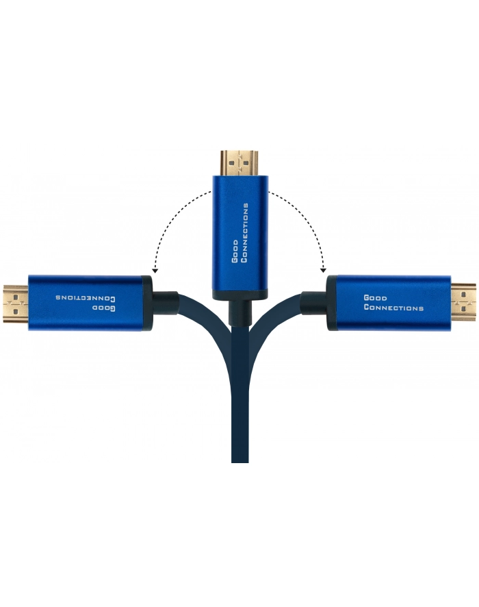 GOOD CONNECTIONS ® KABEL SMARTFLEX USB C DO HDMI 2.0B - 4K UHD @60HZ - PRZEWÓD MIEDZIANY, OBUDOWA ALUMINIOWA - WYSOKA ELASTYCZNOŚĆ - CIEMNONIEBIESKI - główny
