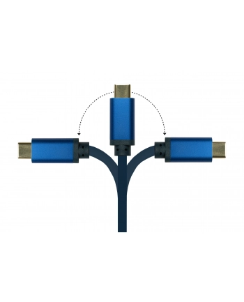 GOOD CONNECTIONS ® KABEL SMARTFLEX USB C DO HDMI 2.0B - 4K UHD @60HZ - PRZEWÓD MIEDZIANY, OBUDOWA ALUMINIOWA - WYSOKA ELASTYCZNOŚĆ - CIEMNONIEBIESKI -