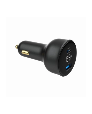 GEMBIRD Szybka ładowarka samochodowa 2x USB Type-C PD LCD 65 W czarna