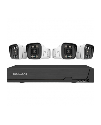 Foscam Fna108E-B4-2T Black Lan Ip-Zestaw Monitorujący 8-Kanałowy Z 4 Kamerami 3840x2160 Px