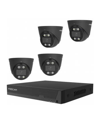 Foscam Fna108E-T4-2T Black Lan Ip-Zestaw Monitorujący 8-Kanałowy Z 4 Kamerami 3840x2160 Px nr 1