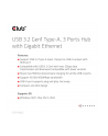 Club 3D Club3D Rozbočovač, USB-A 3.2 Gen1 na 3x USB 3.1, Gigabit Ethernet - nr 36