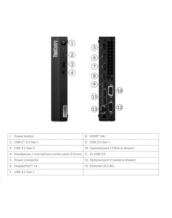 Lenovo ThinkCentre M75q G2 Ryzen5/8GB/256GB/Win11 (11JN006HCK) główny