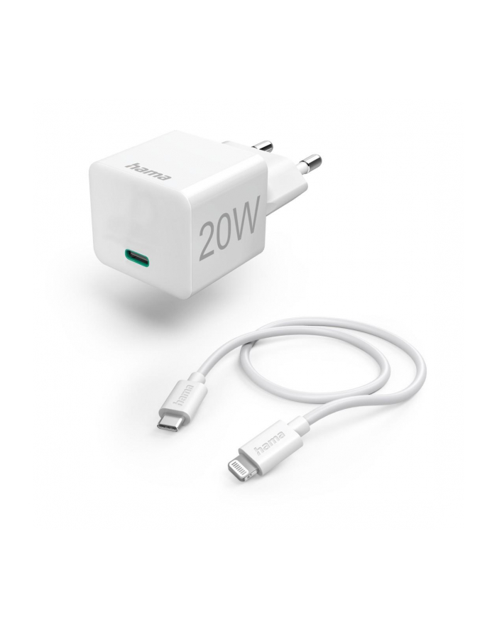 Hama Mini PD/Qualcomm 20W + USB-C - Lightning biała (201620) główny