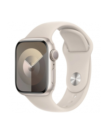 Apple Watch Series 9 GPS Koperta 41mm Z Aluminium W Kolorze Księżycowej Poświaty Z Opaską Sportową W Kolorze Księżycowej Poświaty (MR8T3QCA)