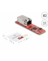 DeLOCK Converter M.2 Key B+M connector to 1 x RJ45 2.5 Gigabit LAN port horizontal, LAN adapter - nr 11
