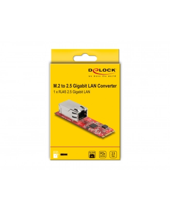 DeLOCK Converter M.2 Key B+M connector to 1 x RJ45 2.5 Gigabit LAN port horizontal, LAN adapter