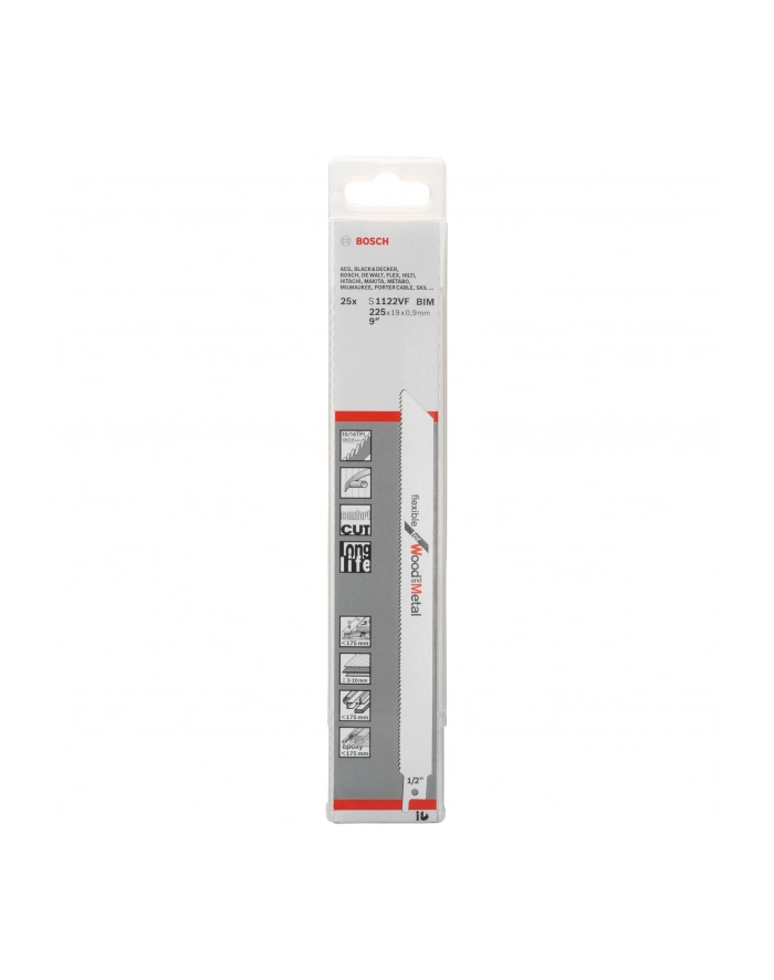 bosch powertools Bosch sabre saw blade S 1122 VF Flexible for Wood and Metal, 25 pieces (length 225 mm) główny