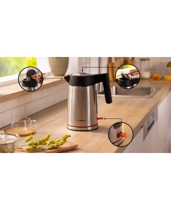 Bosch kettle MyMoment TWK6M480 (stainless steel/Kolor: CZARNY, 2,400 watts, 1.7 liters) nr 1