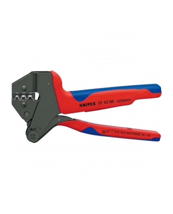 KNIPEX Crimping system pliers 97 43 66 EVO, crimping pliers (red/blue, for MC4 EVO 2 solar connectors) nr 1