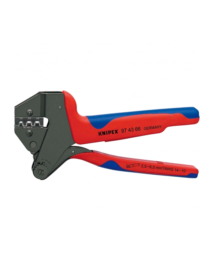 KNIPEX Crimping system pliers 97 43 66 EVO, crimping pliers (red/blue, for MC4 EVO 2 solar connectors) główny