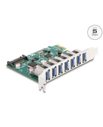DeLOCK PCI Express x1 card for 7 x external USB 5 Gbps Type-A socket, USB controller